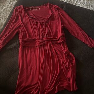 Adonna Burgundy Long Sleeve Dress